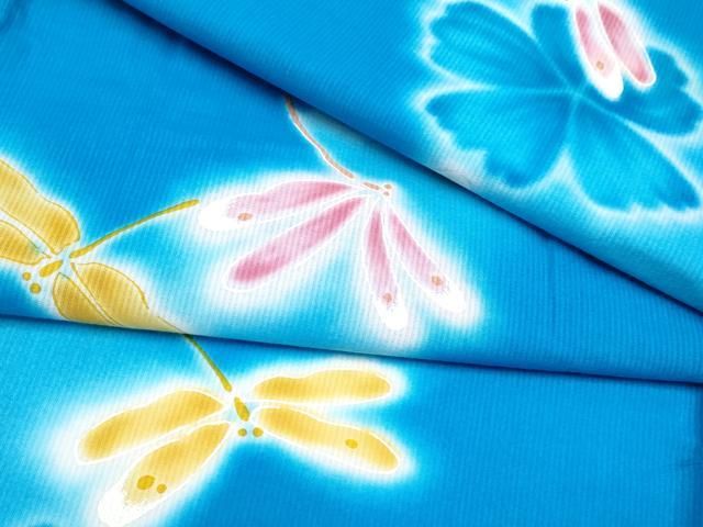 平和屋着物∴夏物　浴衣　世界的ファッションデザイナー　山本寛斎　kansaiブランド　トンボ　暈し染め　日本製　綿　逸品　CABF2745tx