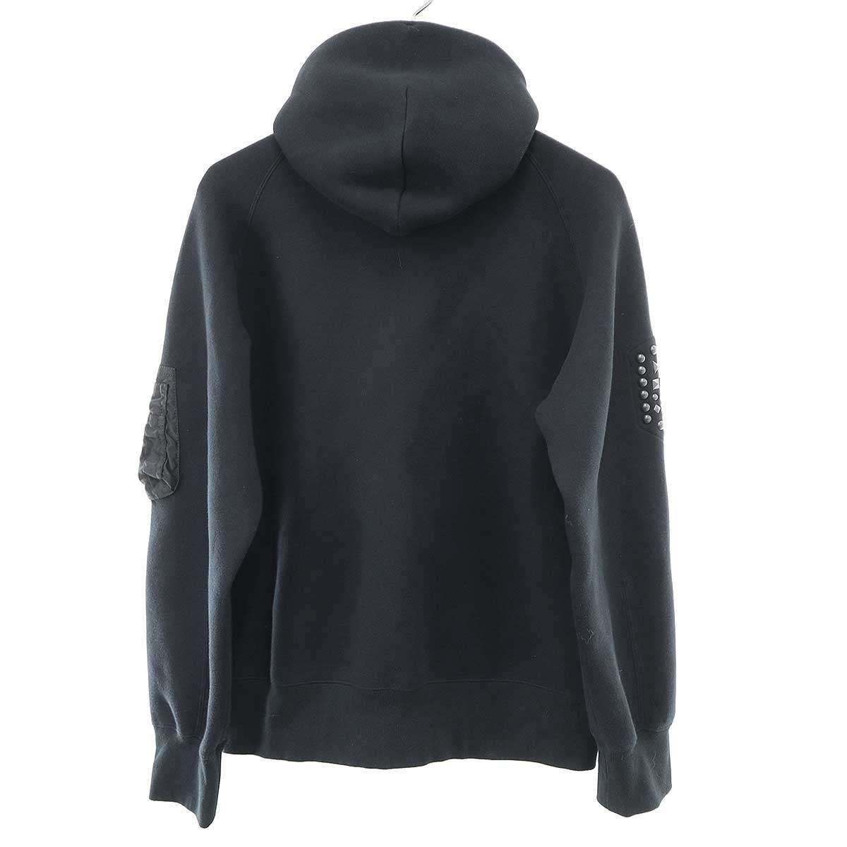 sacai サカイ 25AW Studded Sponge Sweat Hoodie スタッズスポンジスウェットパーカー 25-01132S ブラック 1