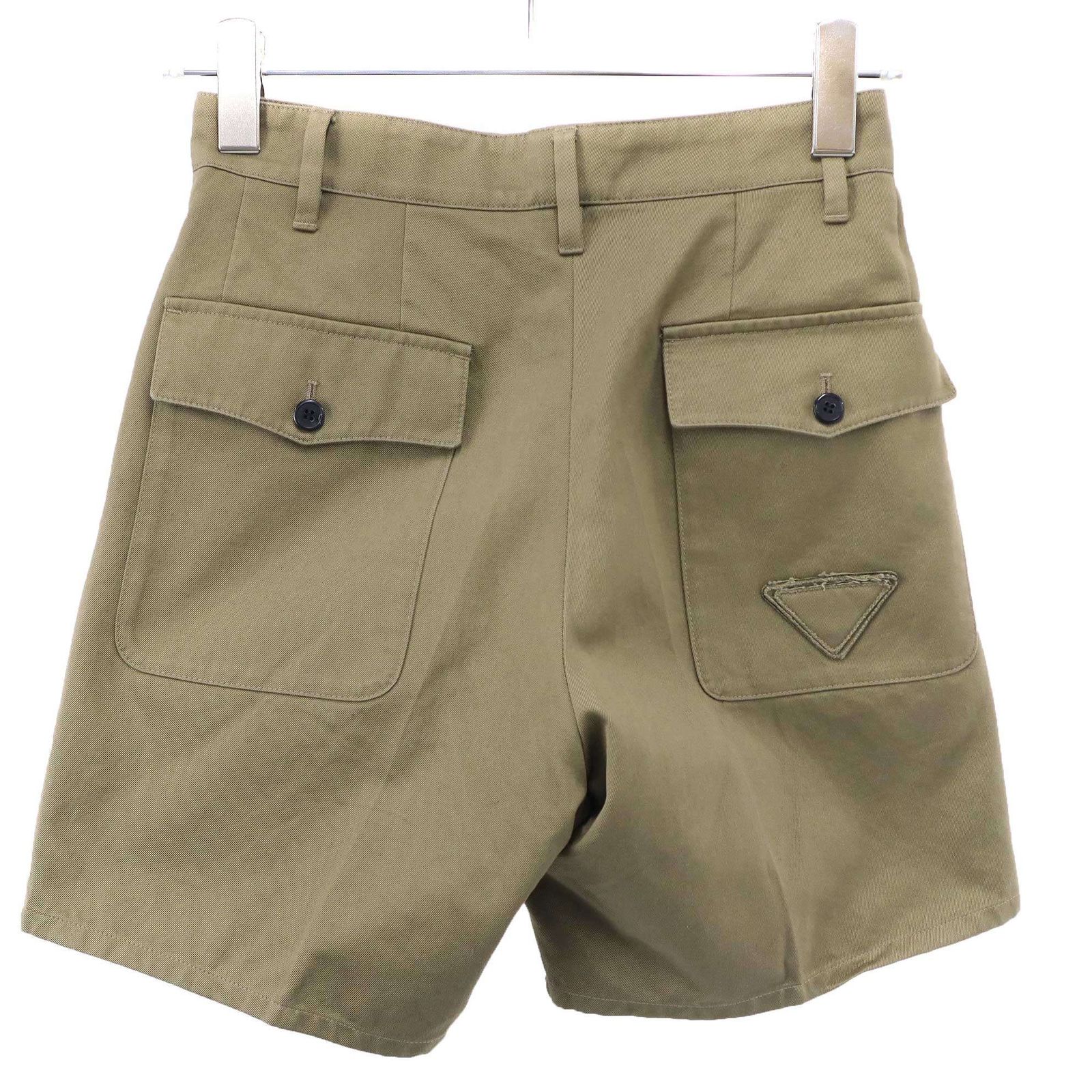 PRADA プラダ ウォッシュドチノバミューダショーツ P256J カーキ 36