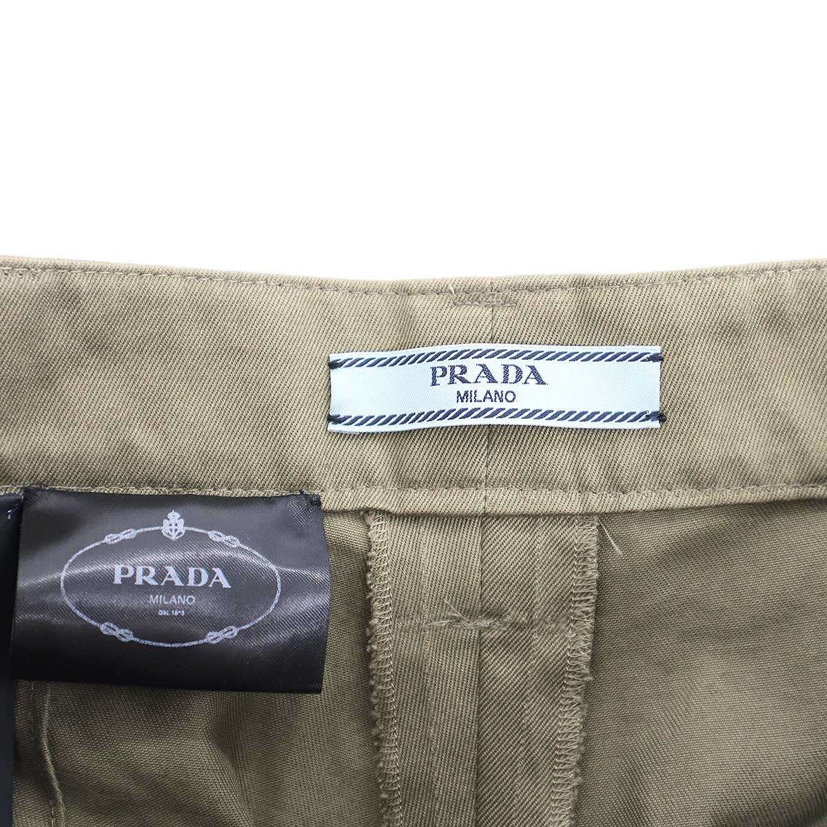 PRADA プラダ ウォッシュドチノバミューダショーツ P256J カーキ 36