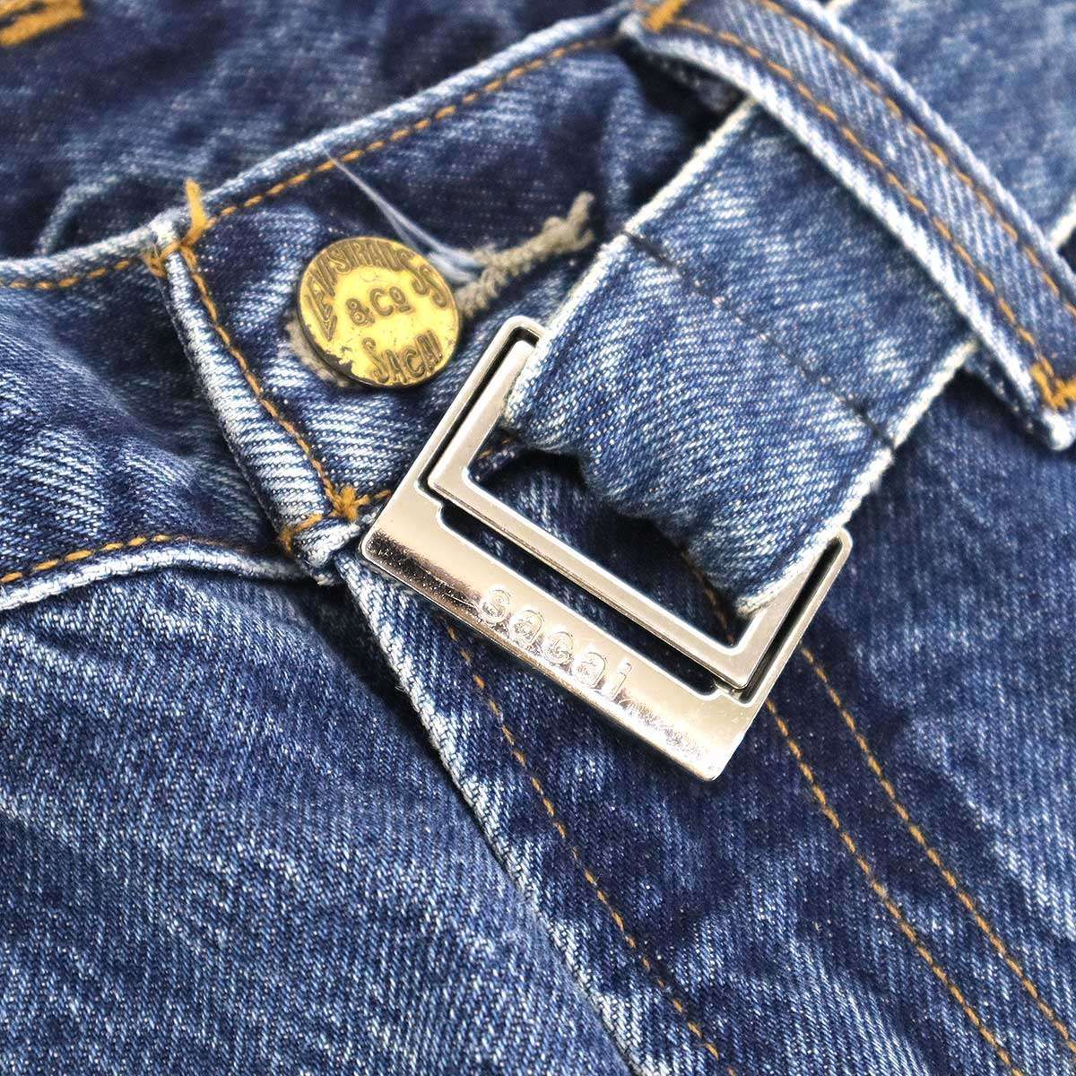 sacai×Levi’s サカイ リーバイス 25SS Denim Pants ベルテッドバギー スタッズデニムパンツ 25-0962S ブルー 2