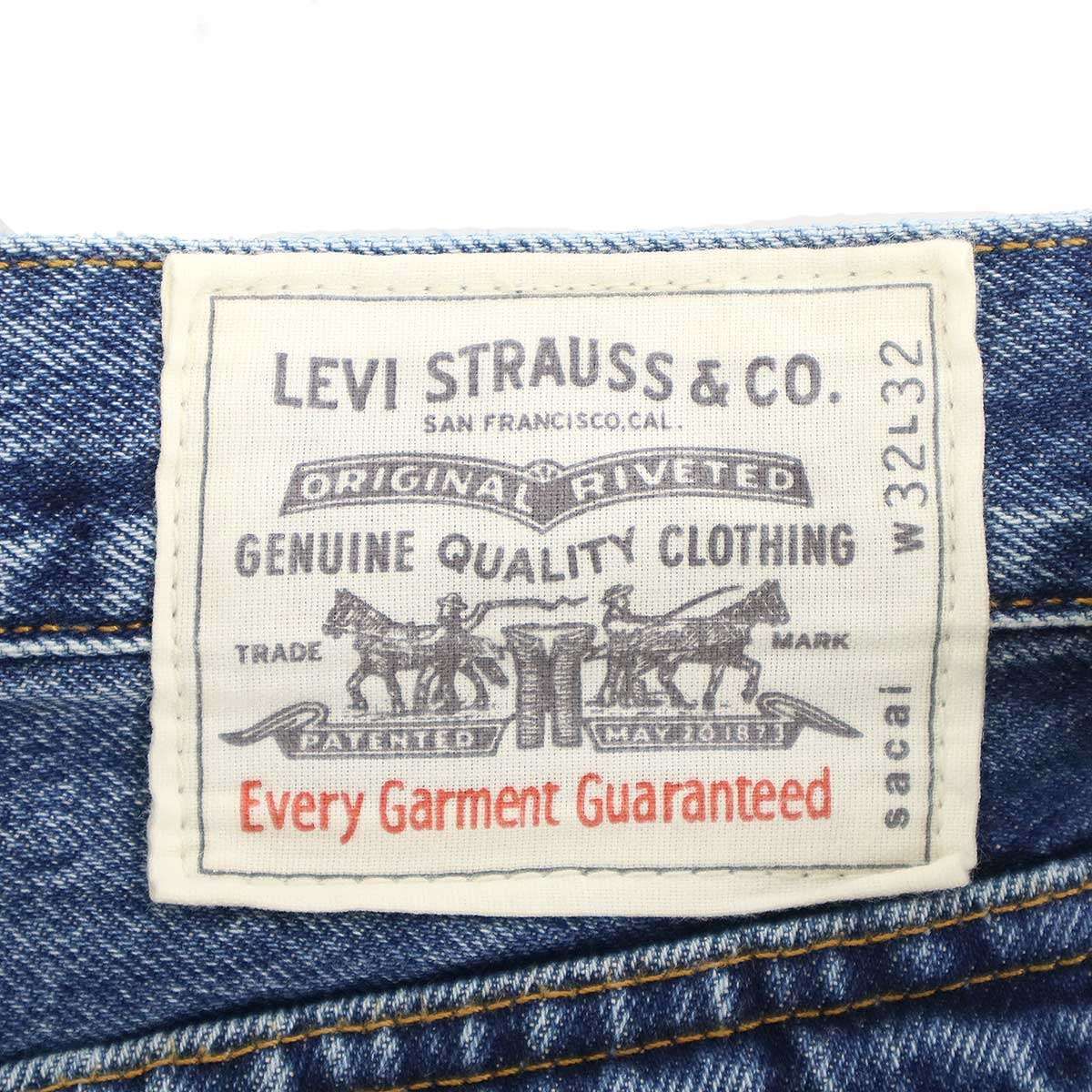 sacai×Levi’s サカイ リーバイス 25SS Denim Pants ベルテッドバギー スタッズデニムパンツ 25-0962S ブルー 2