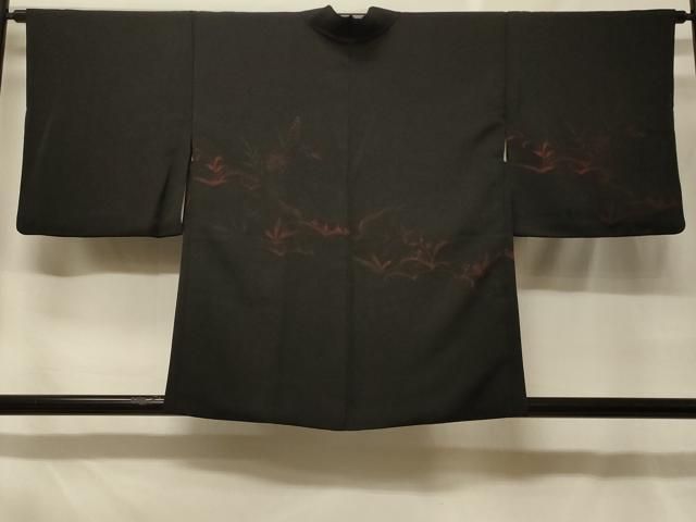 平和屋着物＃羽織　寿光織　風景文　黒地　正絹　逸品　CABF8837in