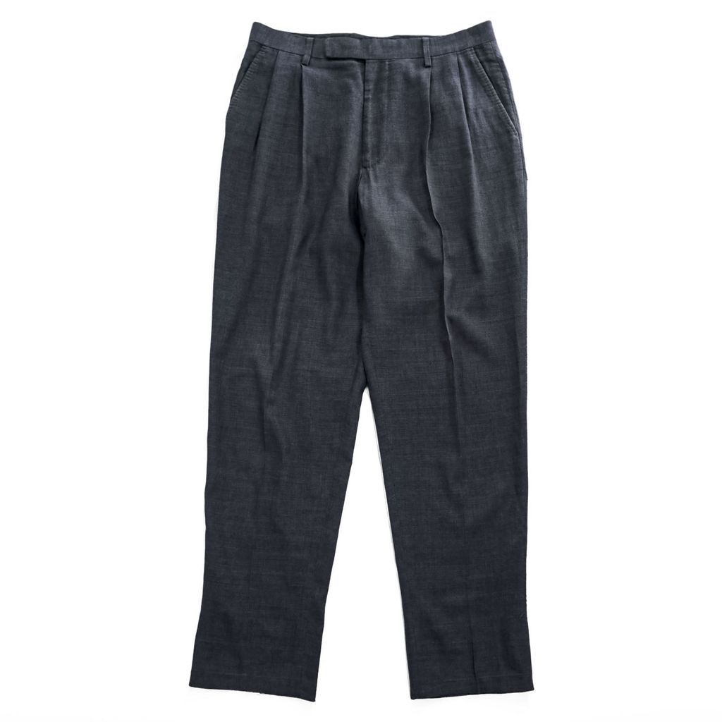 COMOLI 日本製 リネンウール2タック パンツ スラックス M グレー プリーツ 15S-03001