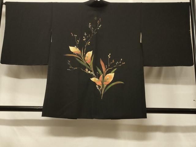 平和屋着物＃羽織　カラー　暈し染め　黒地　正絹　逸品　CABF8846in