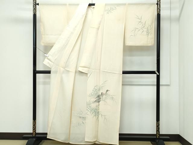 平和屋着物＊夏物　訪問着　絽　手描き　鴨　正絹　逸品　CABF4578rv