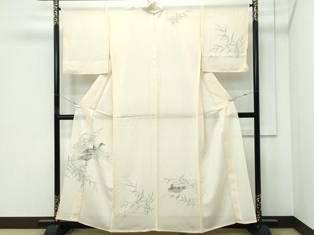 平和屋着物＊夏物　訪問着　絽　手描き　鴨　正絹　逸品　CABF4578rv