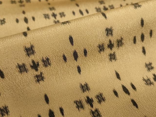平和屋着物●上質なお召　幾何学文様　正絹　逸品　DABD9824ud