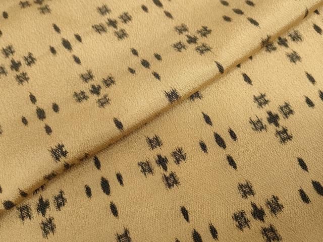 平和屋着物●上質なお召　幾何学文様　正絹　逸品　DABD9824ud
