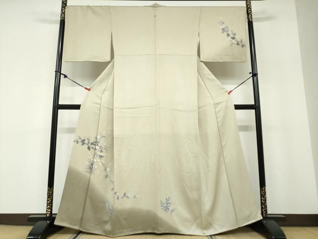 平和屋着物●訪問着　友禅　小舟草花文　暈し染め　正絹　逸品　DABD9825ud