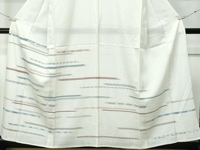 平和屋着物*夏物 訪問着 絽 横段鳳凰花文 銀彩 正絹 逸品 CABF4582rv 平和屋着物*夏物 訪問着 絽 横段鳳凰花文 銀彩 正絹 逸品 CABF4582rv