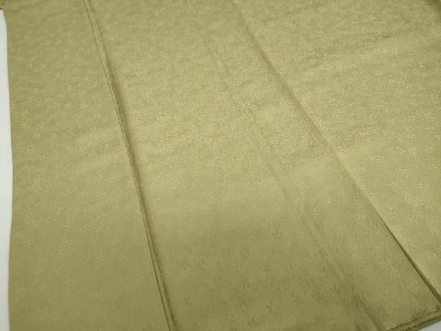平和屋着物●上質な色無地　南天地紋　黄海松茶色　正絹　逸品　未使用　DABD9832ud