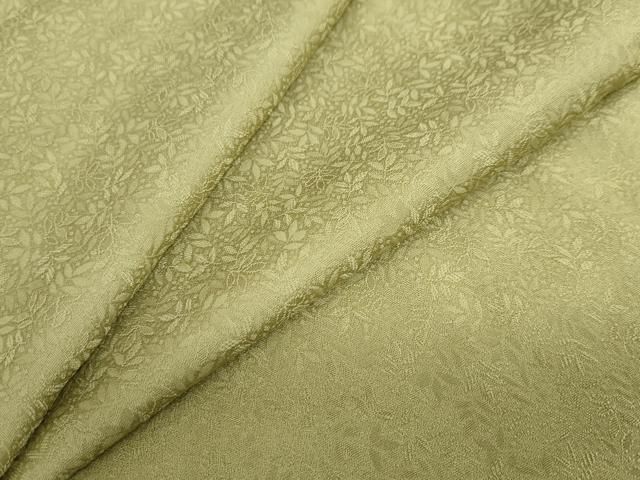 平和屋着物●上質な色無地　南天地紋　黄海松茶色　正絹　逸品　未使用　DABD9832ud
