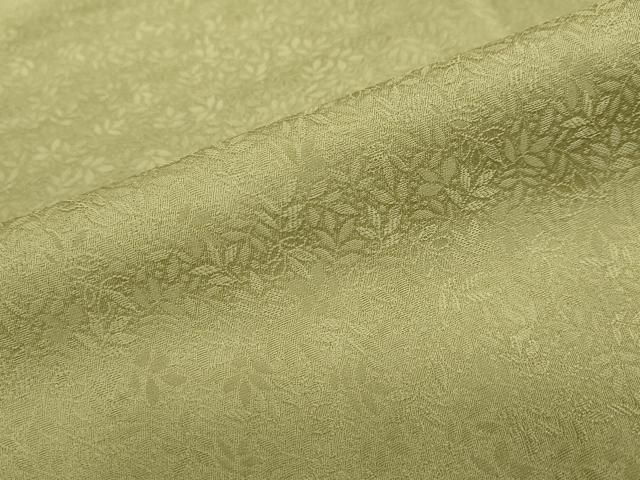 平和屋着物●上質な色無地　南天地紋　黄海松茶色　正絹　逸品　未使用　DABD9832ud