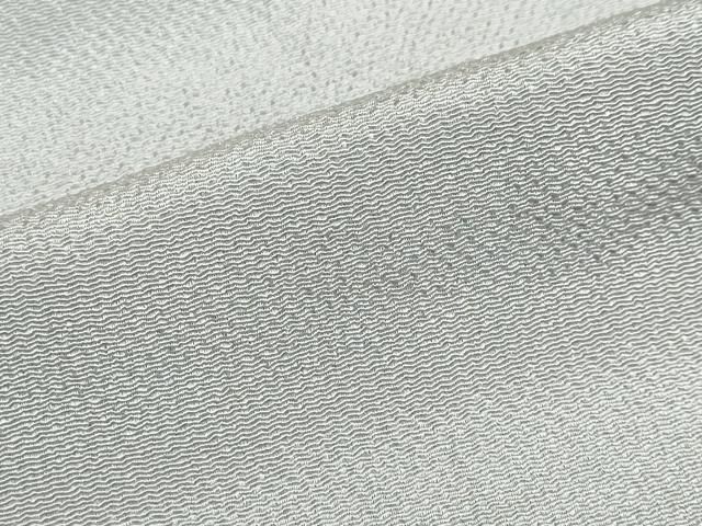 平和屋着物●加賀友禅の巨匠　初代　由水十久　色無地　銀鼠色　鬼しぼ縮緬　正絹　逸品　DABD9833ud