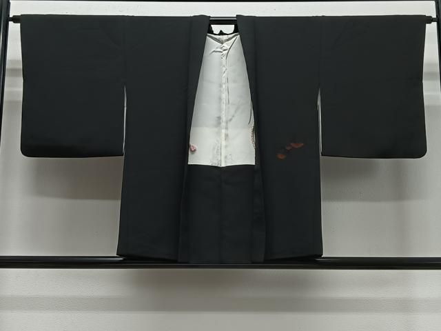 平和屋着物＃羽織　総刺繍　鼓文　黒地　正絹　逸品　CABE5147ua