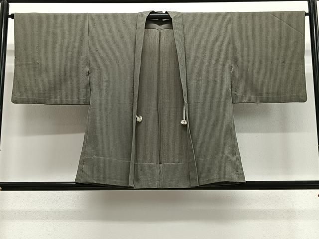 平和屋着物＃羽織　単衣　縞地紋　岩井茶色　正絹　逸品　CABE5154ua 12,740円