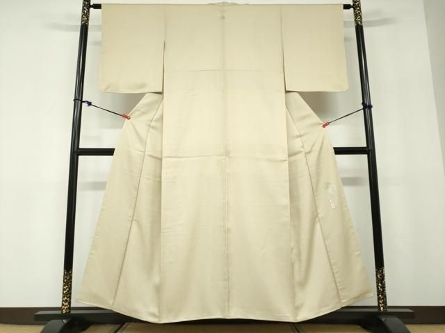 平和屋着物●本加賀友禅作家　由水煌人監修　色無地　干割れ地紋　木蘭色　正絹　逸品　DABD9839ud