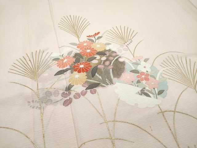平和屋着物*夏物 訪問着 絽 雪輪草花文 金彩 正絹 逸品 CABF4587rv 平和屋着物*夏物 訪問着 絽 雪輪草花文 金彩 正絹 逸品 CABF4587rv