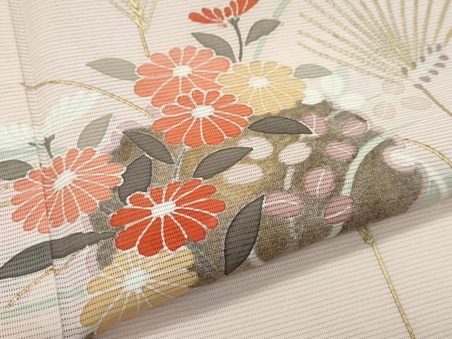 平和屋着物*夏物 訪問着 絽 雪輪草花文 金彩 正絹 逸品 CABF4587rv 平和屋着物*夏物 訪問着 絽 雪輪草花文 金彩 正絹 逸品 CABF4587rv
