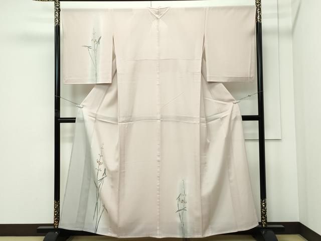 平和屋着物*夏物 訪問着 絽 草花文 銀彩 正絹 逸品 CABF4588rv
