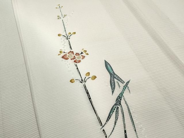 平和屋着物*夏物 訪問着 絽 草花文 銀彩 正絹 逸品 CABF4588rv 平和屋着物*夏物 訪問着 絽 草花文 銀彩 正絹 逸品 CABF4588rv