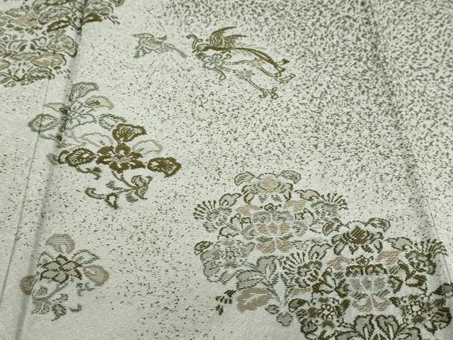 平和屋着物●手描き友禅　山下精悦　訪問着　お召地　花鳥文　正絹　逸品　DABD9842ud
