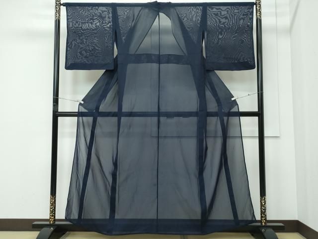 平和屋着物＊夏物　色無地　紗　藍鉄色　ゆう苑　正絹　逸品　CABF4590rv