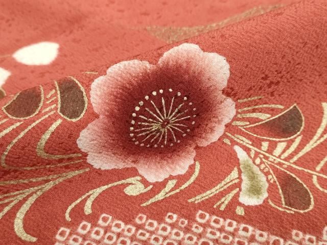 平和屋着物●豪華振袖 絞り 流水枝垂れ草花文 金彩 正絹 逸品 DABD9846ud 平和屋着物●豪華振袖 絞り 流水枝垂れ草花文 金彩 正絹 逸品 DABD9846ud