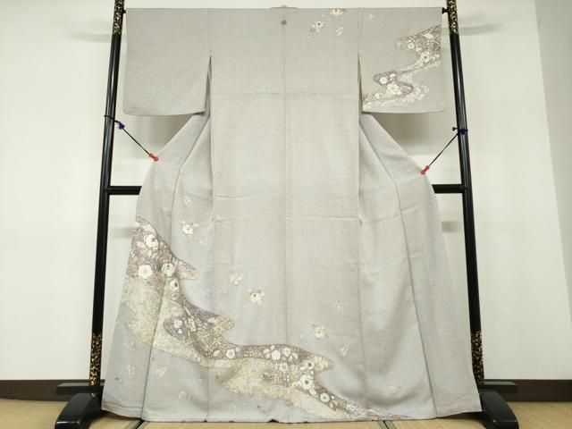 平和屋着物●訪問着 流水辻が花 金彩 正絹 逸品 DABD9847ud