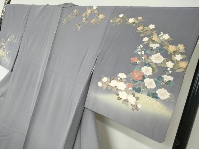 平和屋着物●訪問着 草花文 暈し染め 金銀彩 正絹 逸品 DABD9849ud 平和屋着物●訪問着 草花文 暈し染め 金銀彩 正絹 逸品 DABD9849ud