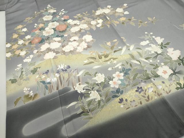 平和屋着物●訪問着 草花文 暈し染め 金銀彩 正絹 逸品 DABD9849ud 平和屋着物●訪問着 草花文 暈し染め 金銀彩 正絹 逸品 DABD9849ud