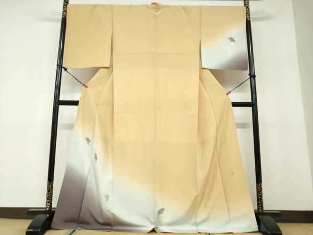 平和屋着物●訪問着　作家物　舞葉文　暈し染め　金彩　正絹　逸品　DABD9850ud