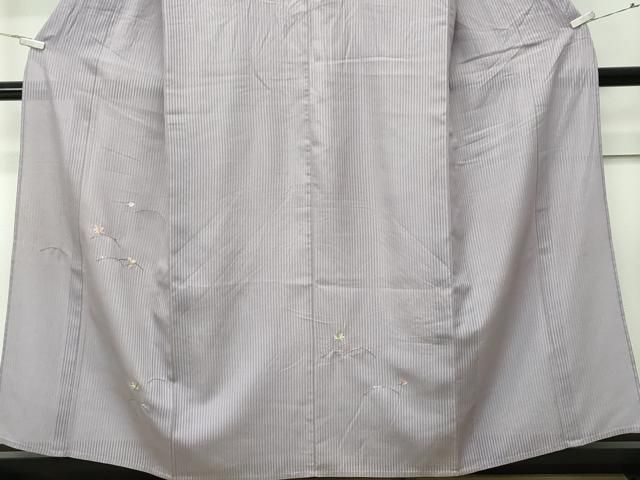 平和屋着物＊夏物　色留訪問着　縦絽　総刺繍　楓　萩　露芝文　金銀糸　正絹　逸品　CABF4592rv