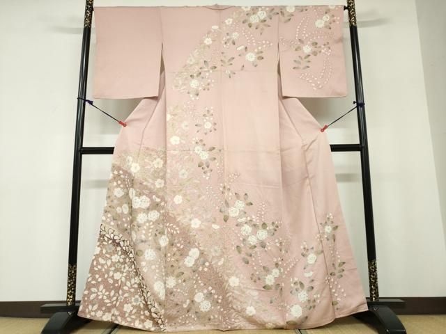 平和屋着物●訪問着 絞り 辻が花 金彩 正絹 逸品 DABD9852ud