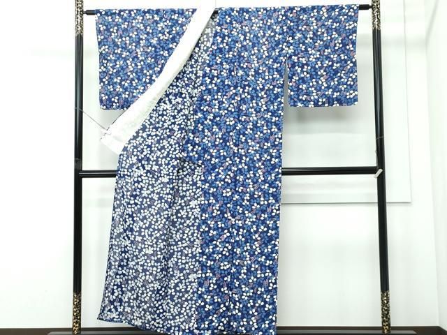 平和屋着物＊夏物　小紋　絽　萩　銀彩　正絹　逸品　未使用　CABF4593rv