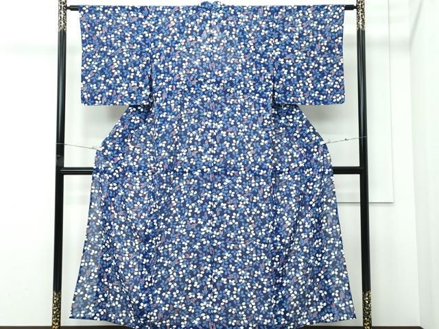 平和屋着物＊夏物　小紋　絽　萩　銀彩　正絹　逸品　未使用　CABF4593rv