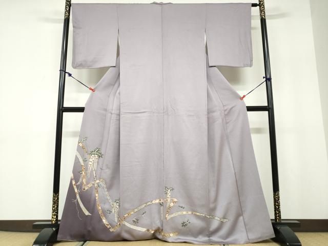 平和屋着物●豪華色留袖 熨斗草花文 暈し染め 金彩 正絹 逸品 DABD9854ud