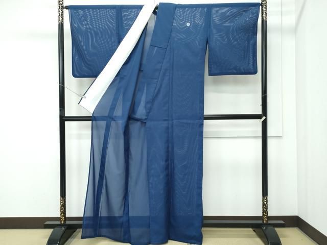 平和屋着物*夏物 色無地 絽 紺青色 洗える着物 CABF4595rv 平和屋着物*夏物 色無地 絽 紺青色 洗える着物 CABF4595rv