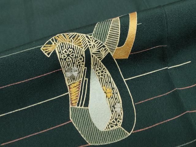 平和屋着物●訪問着　刺繍　抽象文様　金彩　正絹　逸品　DABD9856ud