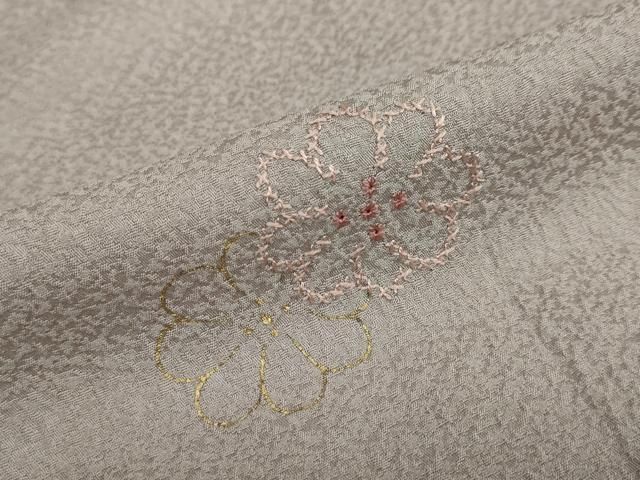 平和屋着物●上質な小紋　絞り　刺繍　舞花文　金彩　正絹　逸品　DABD9857ud