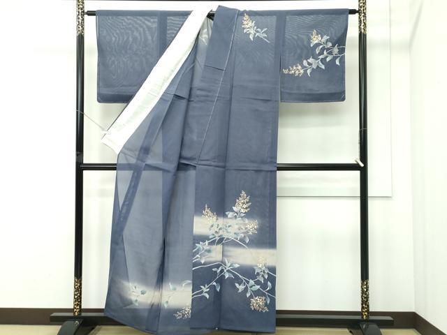 平和屋着物*夏物 訪問着 絽 草花文 暈し染め 金彩 正絹 逸品 未使用 CABF4598rv 平和屋着物*夏物 訪問着 絽 草花文 暈し染め 金彩 正絹 逸品 未使用 CABF4598rv