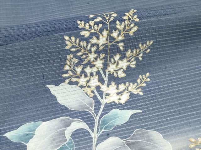 平和屋着物*夏物 訪問着 絽 草花文 暈し染め 金彩 正絹 逸品 未使用 CABF4598rv 平和屋着物*夏物 訪問着 絽 草花文 暈し染め 金彩 正絹 逸品 未使用 CABF4598rv
