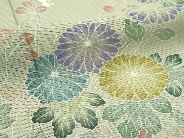 平和屋着物＊夏物　訪問着　絽　秋草文　正絹　逸品　CABF4599rv