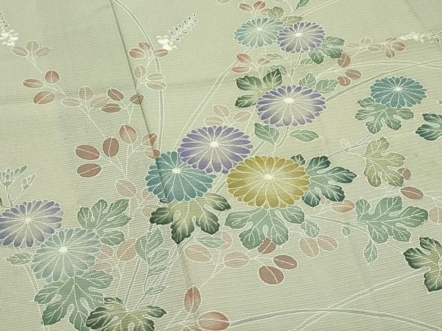 平和屋着物＊夏物　訪問着　絽　秋草文　正絹　逸品　CABF4599rv