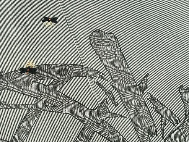 平和屋着物*夏物 小宮康孝 訪問着 江戸小紋 絽 万筋 黒×絹鼠色 籬蛍文 金糸 両面染 三越扱い 正絹 逸品 CABF4602rv 平和屋着物*夏物 小宮康孝 訪問着 江戸小紋 絽 万筋 黒×絹鼠色 籬蛍文 金糸 両面染 三越扱い 正絹 逸品 CABF4602rv