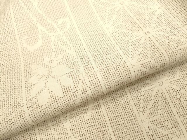 平和屋着物▽結城紬 単衣 100亀甲 麻の葉花唐草間道 正絹 逸品 DABD5908fe 平和屋着物▽結城紬 単衣 100亀甲 麻の葉花唐草間道 正絹 逸品 DABD5908fe