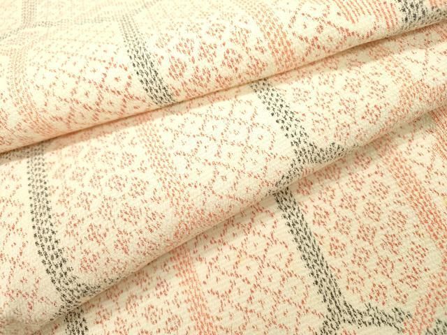 平和屋着物▽本塩沢　単衣　亀甲繋ぎ　正絹　逸品　DABD5914fe