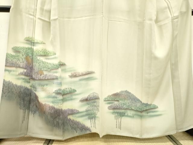 平和屋着物▽訪問着 単衣 手描き 樹林風景文 暈し染 金銀彩 正絹 逸品 DABD5916fe 平和屋着物▽訪問着 単衣 手描き 樹林風景文 暈し染 金銀彩 正絹 逸品 DABD5916fe