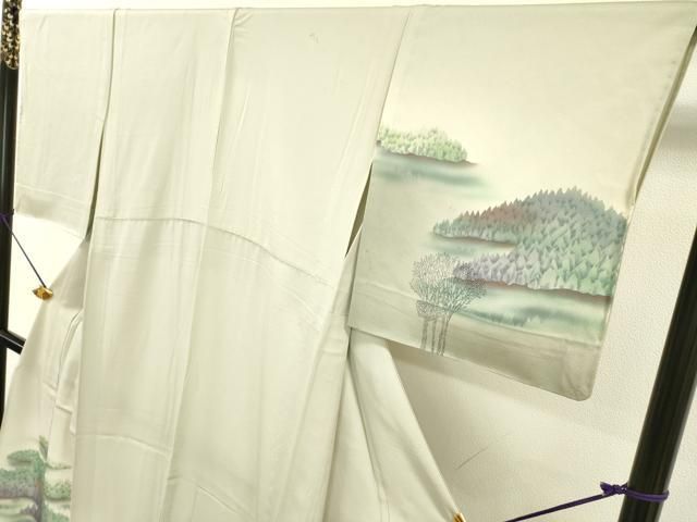 平和屋着物▽訪問着 単衣 手描き 樹林風景文 暈し染 金銀彩 正絹 逸品 DABD5916fe 平和屋着物▽訪問着 単衣 手描き 樹林風景文 暈し染 金銀彩 正絹 逸品 DABD5916fe